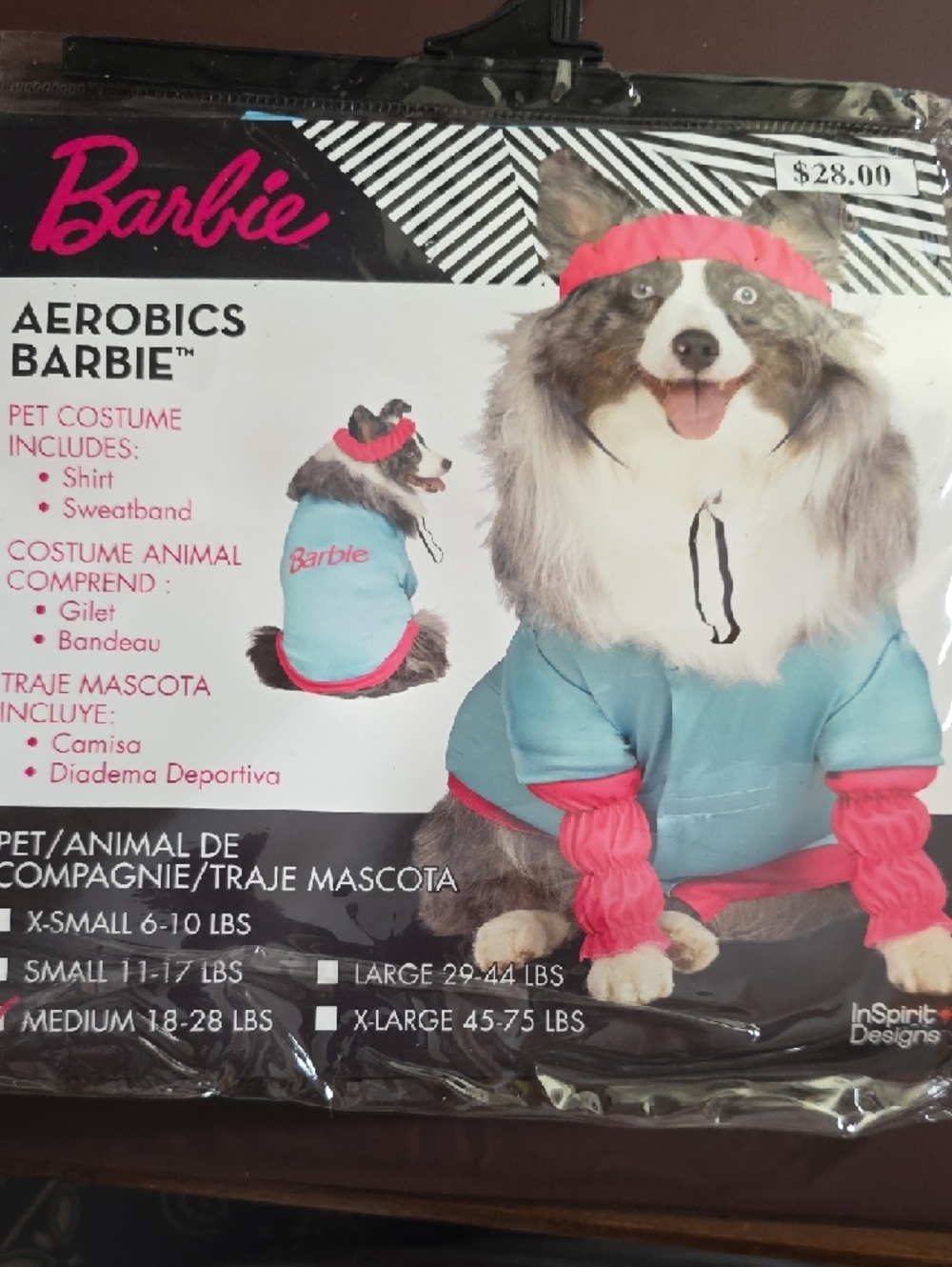 Barbie Pet Aerobics Costume in Light Blue and Pink New - Picture 6 of 10
